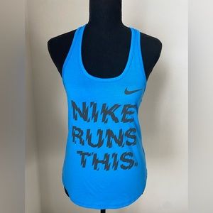 The Nike Tee Dri Fit Blue Size Small Tank Top
